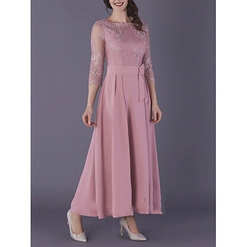 A tubino Abito da cerimonia per signora Invitati del matrimonio Elegante Dolce Girocollo Alla caviglia Chiffon Manica a 3/4 con Di pizzo Fiocco (fiocchi) A pieghe 2023
A tubino Abito da cerimonia per signora Invitati del matrimonio Elegante Dolce Girocollo Alla caviglia Chiffon Manica a 3/4 con Di pizzo Fiocco (fiocchi) A pieghe 2023