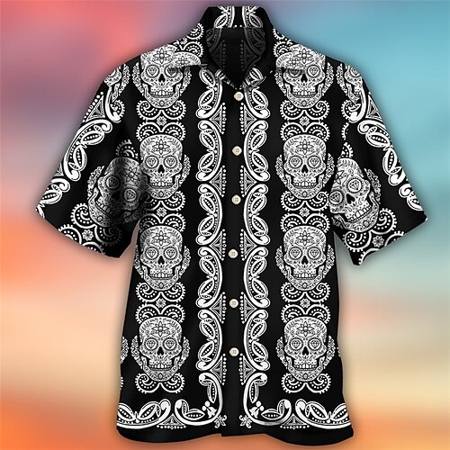 Homme Chemise Chemise hawaïenne Crânes Imprimés Photos Musique Guitare Collier cubain Noir Blanche Extérieur Casual Manche Courte Imprimer Vêtement Tenue Sportif Mode Vêtement de rue Design
Homme Chemise Chemise hawaïenne Crânes Imprimés Photos Musique Guitare Collier cubain Noir Blanche Extérieur Casual Manche Courte Imprimer Vêtement Tenue Sportif Mode Vêtement de rue Design