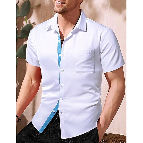 Herre Skjorte Button Up skjorte Sommer skjorte Casual skjorte Hvid Kort Ærme Vanlig Knaphul Gade Ferierejse Lomme Tøj Mode Fritid
Herre Skjorte Button Up skjorte Sommer skjorte Casual skjorte Hvid Kort Ærme Vanlig Knaphul Gade Ferierejse Lomme Tøj Mode Fritid