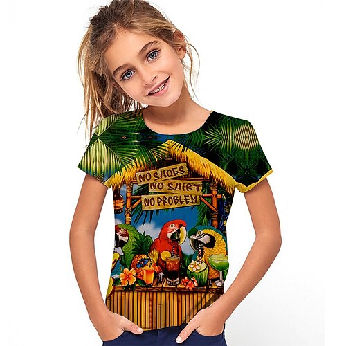 Barn Jente T skjorte Grafisk utendørs 3D-utskrift Kortermet Crewneck Ferie 7-13 år Sommer Gul Lysegrønn Blå
Barn Jente T skjorte Grafisk utendørs 3D-utskrift Kortermet Crewneck Ferie 7-13 år Sommer Gul Lysegrønn Blå
