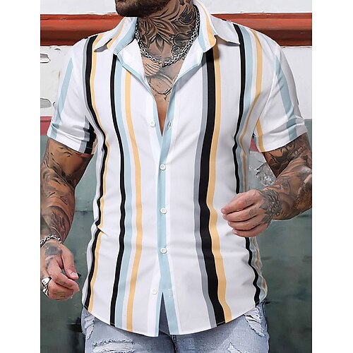 Herre Skjorte Button Up skjorte Sommer skjorte Casual skjorte Hvid Kort Ærme Stribet Knaphul Gade Ferierejse Trykt mønster Tøj Mode Fritid
Herre Skjorte Button Up skjorte Sommer skjorte Casual skjorte Hvid Kort Ærme Stribet Knaphul Gade Ferierejse Trykt mønster Tøj Mode Fritid