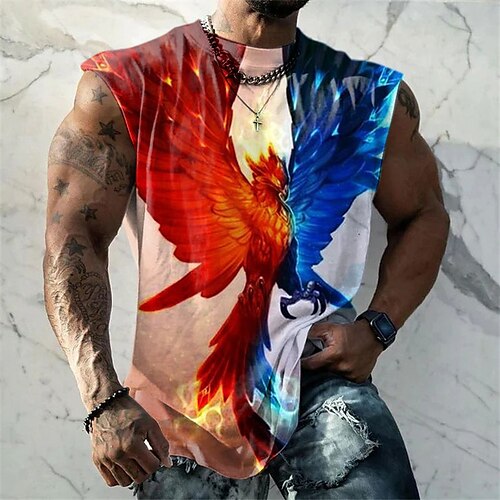 Herre Vest Top Ærmeløs T-shirt til mænd Grafisk Farveblok Phoenix Rund hals Tøj 3D-udskrivning Daglig Sport Uden ærmer Trykt mønster Mode Designer Muskel
Herre Vest Top Ærmeløs T-shirt til mænd Grafisk Farveblok Phoenix Rund hals Tøj 3D-udskrivning Daglig Sport Uden ærmer Trykt mønster Mode Designer Muskel