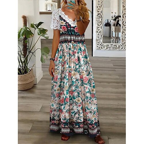 Per donna Abito lungo Abito lungo Abito casual Abito di pizzo Abito linea A Floreale Retrò Vintage Esterno Giornaliero Da mare Pizzo Collage Manica corta A V Vestito Standard Blu marino Estate
Per donna Abito lungo Abito lungo Abito casual Abito di pizzo Abito linea A Floreale Retrò Vintage Esterno Giornaliero Da mare Pizzo Collage Manica corta A V Vestito Standard Blu marino Estate