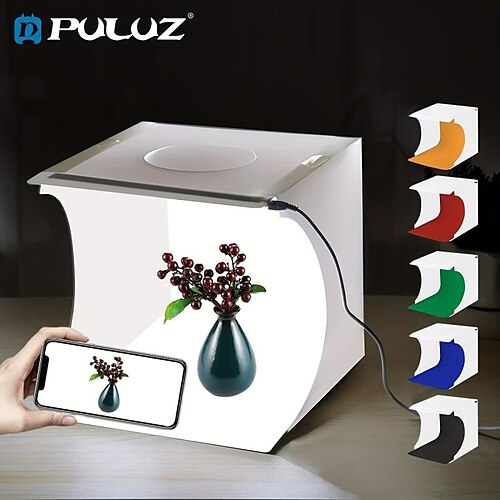 puluz 20cm inkluderer 2 led-paneler sammenleggbare bærbare 1100lm lys fotobelysning studio skyting teltbokssett med 6 farger bakgrunner (svart hvit oransje rød grønn blå) utfoldingsstørrelse 24cm x
puluz 20cm inkluderer 2 led-paneler sammenleggbare bærbare 1100lm lys fotobelysning studio skyting teltbokssett med 6 farger bakgrunner (svart hvit oransje rød grønn blå) utfoldingsstørrelse 24cm x