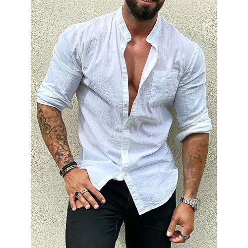 Per uomo camicia di lino Camicia con bottoni Camicia estiva Maglietta informale Camicia da spiaggia Bianco Manica lunga Liscio Colletto Primavera estate Informale Giornaliero Abbigliamento Tasche
Per uomo camicia di lino Camicia con bottoni Camicia estiva Maglietta informale Camicia da spiaggia Bianco Manica lunga Liscio Colletto Primavera estate Informale Giornaliero Abbigliamento Tasche