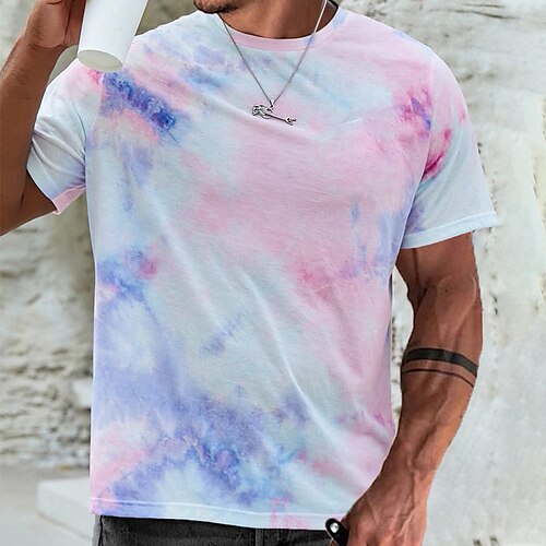 Herre T-shirt Tee Top Tie Dyed Rund Hals Gade Ferierejse Kort Ærme Trykt mønster Tøj Mode Basale Afslappet
Herre T-shirt Tee Top Tie Dyed Rund Hals Gade Ferierejse Kort Ærme Trykt mønster Tøj Mode Basale Afslappet
