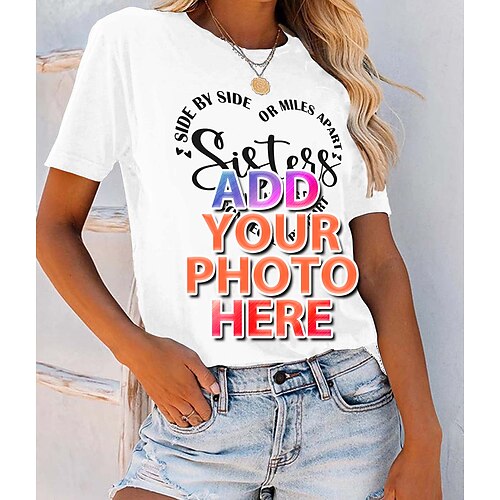 Dame T-shirt Brugerdefineret print Regnbue Grafisk Landskab Trykt mønster Kortærmet I-byen-tøj Weekend Basale Rund hals Normal Blomster Tema Maleri S
Dame T-shirt Brugerdefineret print Regnbue Grafisk Landskab Trykt mønster Kortærmet I-byen-tøj Weekend Basale Rund hals Normal Blomster Tema Maleri S