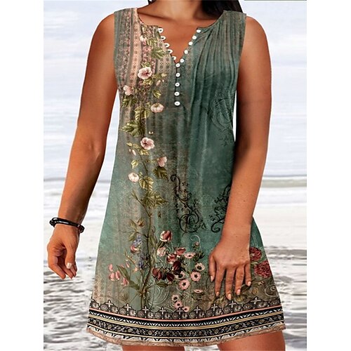 Per donna Plus Size Abito casual Abito senza maniche Floreale Mini abito Senza maniche Increspato Pulsante A V Di tendenza Giornaliero Verde Estate Primavera L XL XXL 3XL
Per donna Plus Size Abito casual Abito senza maniche Floreale Mini abito Senza maniche Increspato Pulsante A V Di tendenza Giornaliero Verde Estate Primavera L XL XXL 3XL