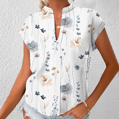 Dame Skjorte Bluse Svart Hvit Rød Blomstret Polkadotter Trykt mønster Kortermet Avslappet Ferie Grunnleggende Opprett krage Normal Blomster Tema S
Dame Skjorte Bluse Svart Hvit Rød Blomstret Polkadotter Trykt mønster Kortermet Avslappet Ferie Grunnleggende Opprett krage Normal Blomster Tema S