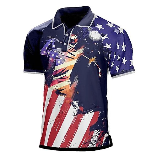 Herre Button Up Poloer POLO T-skjorte Golf skjorte Grafiske trykk Ørn Amerikansk flagg Aftæpning Blå utendørs Gate Kort Erme Trykt mønster Klær Sport Mote Gatemote Designer
Herre Button Up Poloer POLO T-skjorte Golf skjorte Grafiske trykk Ørn Amerikansk flagg Aftæpning Blå utendørs Gate Kort Erme Trykt mønster Klær Sport Mote Gatemote Designer