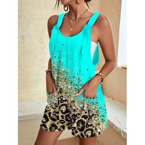 Per donna Tute Tasche Stampa Leopardo Stondata Informale Giornaliero Pantaloncini larghi Morbido Con fibbia Senza maniche Verde chiaro S M L Estate
Per donna Tute Tasche Stampa Leopardo Stondata Informale Giornaliero Pantaloncini larghi Morbido Con fibbia Senza maniche Verde chiaro S M L Estate