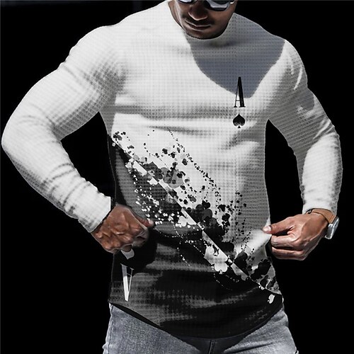 Herre Vaffel T-skjorte Grafisk Poker Crew-hals Klær 3D-utskrift utendørs Daglig Langermet Trykt mønster Mote Designer Grunnleggende
Herre Vaffel T-skjorte Grafisk Poker Crew-hals Klær 3D-utskrift utendørs Daglig Langermet Trykt mønster Mote Designer Grunnleggende