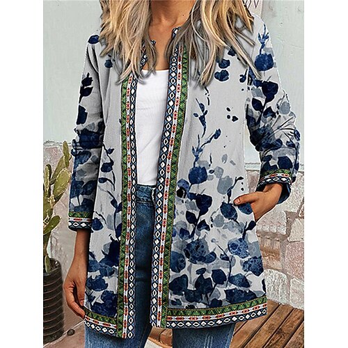 Per donna Giacca sportiva Strada Da tutti i giorni Da mare Primavera Autunno Standard Cappotto Morbido Antivento Traspirante Moda Moderno Stile di strada Giacca Manica lunga Floreale Stampa Bianco
Per donna Giacca sportiva Strada Da tutti i giorni Da mare Primavera Autunno Standard Cappotto Morbido Antivento Traspirante Moda Moderno Stile di strada Giacca Manica lunga Floreale Stampa Bianco