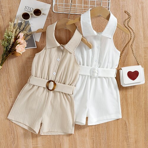 Baby Pige Overall og jumpsuit Helfarve Aktiv udendørs 3-7 år Sommer Hvid Beige
Baby Pige Overall og jumpsuit Helfarve Aktiv udendørs 3-7 år Sommer Hvid Beige