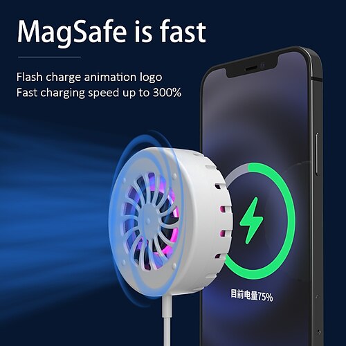 Carregador sem fio magnético de 15 W com ventilador de refrigeração do telefone e luz ambiente para Apple 12promax
Carregador sem fio magnético de 15 W com ventilador de refrigeração do telefone e luz ambiente para Apple 12promax