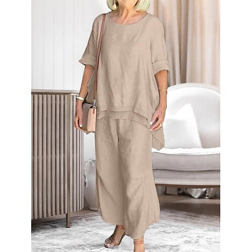 Dame Store størrelser lounge Sett Ren farge Enkel Fritid Komfort Hjem Daglig Feriereise Polyester Pustende Crew-hals Langermet Skjorte Bukse Vår Høst Blå Brun
Dame Store størrelser lounge Sett Ren farge Enkel Fritid Komfort Hjem Daglig Feriereise Polyester Pustende Crew-hals Langermet Skjorte Bukse Vår Høst Blå Brun