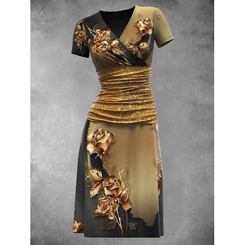 Dame Afslappet påklædning Kappe Kjole Sommerkjole Blomstret Krøllede Folder Patchwork V-hals Midikjole Mode Moderne udendørs Daglig Kortærmet Regulær Guld Sommer Forår S M L XL XXL
Dame Afslappet påklædning Kappe Kjole Sommerkjole Blomstret Krøllede Folder Patchwork V-hals Midikjole Mode Moderne udendørs Daglig Kortærmet Regulær Guld Sommer Forår S M L XL XXL