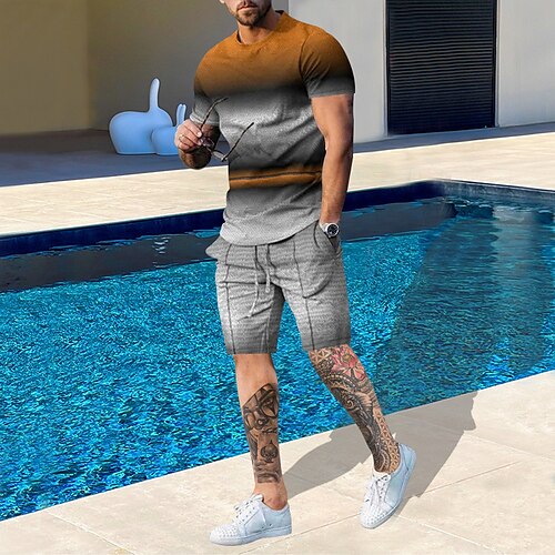 Herre Shorts og T-skjorte sett T-skjorte antrekk Grafisk Fargeblokk Crew-hals Klær 3D-utskrift utendørs Daglig Kortermet 3D-utskrift 2 deler 2stk Designer Fritid Bekvem
Herre Shorts og T-skjorte sett T-skjorte antrekk Grafisk Fargeblokk Crew-hals Klær 3D-utskrift utendørs Daglig Kortermet 3D-utskrift 2 deler 2stk Designer Fritid Bekvem