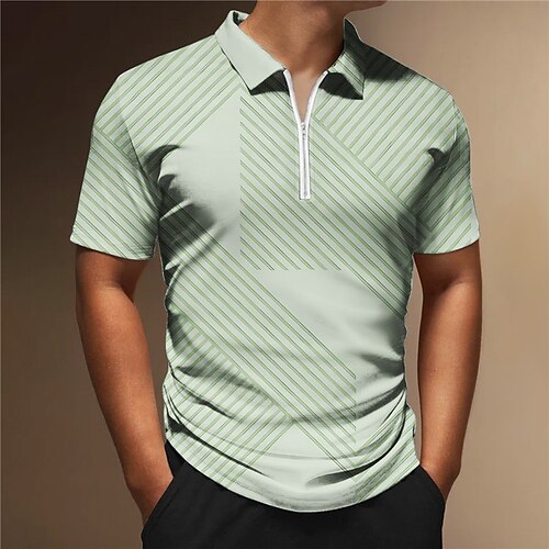 Herre Zip Polo POLO Trøje Golftrøje Grafiske tryk Geometri Aftæpning Grøn Grå udendørs Gade Kort Ærme Lynlås Trykt mønster Tøj Mode Designer Afslappet Åndbart
Herre Zip Polo POLO Trøje Golftrøje Grafiske tryk Geometri Aftæpning Grøn Grå udendørs Gade Kort Ærme Lynlås Trykt mønster Tøj Mode Designer Afslappet Åndbart