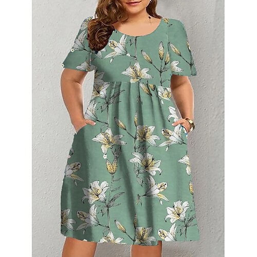Per donna Plus Size Abito casual Abito linea A Floreale Vestito longuette Manica corta Increspato Tasche Girocollo Di tendenza Esterno Verde Estate Primavera L XL XXL 3XL 4XL
Per donna Plus Size Abito casual Abito linea A Floreale Vestito longuette Manica corta Increspato Tasche Girocollo Di tendenza Esterno Verde Estate Primavera L XL XXL 3XL 4XL