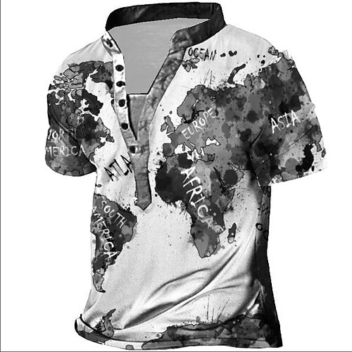 Herre Henley-skjorte Grafisk Kort Høj krave Tøj 3D-udskrivning udendørs Daglig Kortærmet Knap Trykt mønster Mode Designer Basale
Herre Henley-skjorte Grafisk Kort Høj krave Tøj 3D-udskrivning udendørs Daglig Kortærmet Knap Trykt mønster Mode Designer Basale