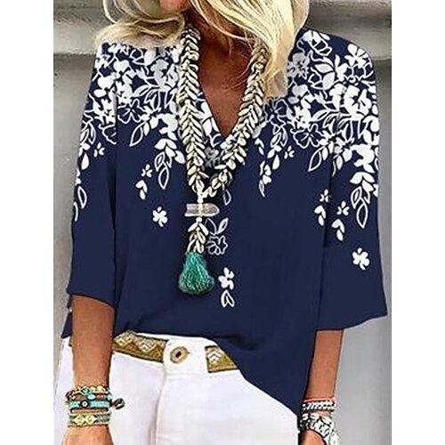 Damen Hemd Bluse Marineblau Kaki Graphic Blumen Bedruckt 3/4 Ärmel Casual Festtage Basic V Ausschnitt Standard Blume S
Damen Hemd Bluse Marineblau Kaki Graphic Blumen Bedruckt 3/4 Ärmel Casual Festtage Basic V Ausschnitt Standard Blume S