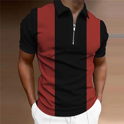 Herre Zip Polo POLO T-skjorte Golf skjorte Stripet Grafiske trykk Aftæpning Vin Grønn utendørs Gate Kort Erme Glidelås Trykt mønster Klær Mote Designer Fritid Pustende
Herre Zip Polo POLO T-skjorte Golf skjorte Stripet Grafiske trykk Aftæpning Vin Grønn utendørs Gate Kort Erme Glidelås Trykt mønster Klær Mote Designer Fritid Pustende