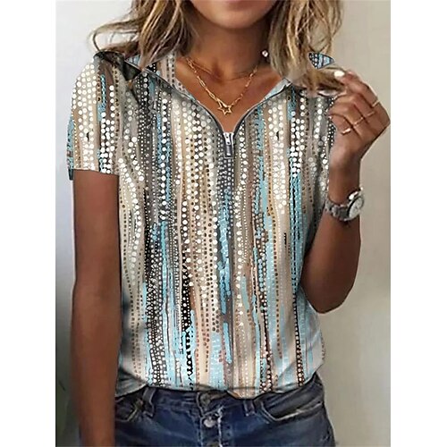Mujer Camiseta Azul Piscina Tie-dye Cremallera de un cuarto Estampado Manga Corta Diario Fin de semana Básico Escote en Pico Regular Pintura S
Mujer Camiseta Azul Piscina Tie-dye Cremallera de un cuarto Estampado Manga Corta Diario Fin de semana Básico Escote en Pico Regular Pintura S