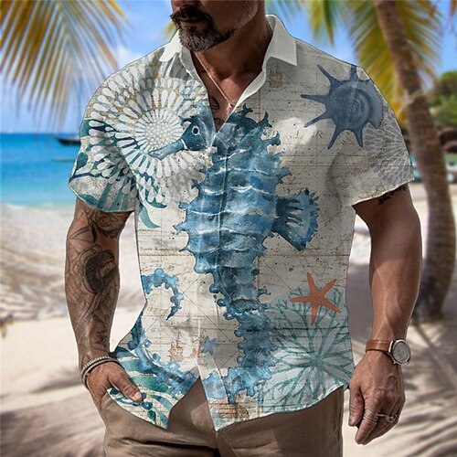 Men's Shirt Summer Hawaiian Shirt Graphic Prints Vintage Conch Turndown Blue Outdoor Street Short Sleeves Print Clothing Apparel Fashion Streetwear Designer Casual
Men's Shirt Summer Hawaiian Shirt Graphic Prints Vintage Conch Turndown Blue Outdoor Street Short Sleeves Print Clothing Apparel Fashion Streetwear Designer Casual