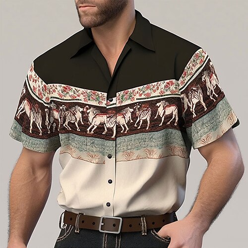 Men's Shirt Horse Graphic Prints Vintage Cuban Collar Black Outdoor Casual Short Sleeve Print Clothing Apparel Sports Fashion Streetwear Designer
Men's Shirt Horse Graphic Prints Vintage Cuban Collar Black Outdoor Casual Short Sleeve Print Clothing Apparel Sports Fashion Streetwear Designer