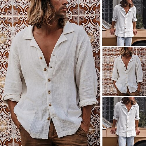 Per uomo camicia di lino Camicia con bottoni Camicia estiva Maglietta informale Camicia da spiaggia Beige Manica lunga Liscio Colletto Primavera estate Informale Giornaliero Abbigliamento
Per uomo camicia di lino Camicia con bottoni Camicia estiva Maglietta informale Camicia da spiaggia Beige Manica lunga Liscio Colletto Primavera estate Informale Giornaliero Abbigliamento