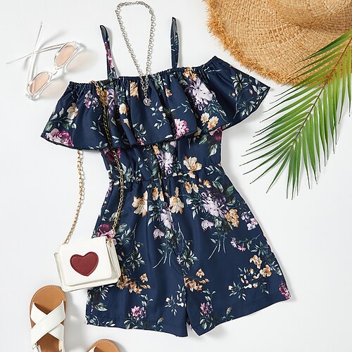 Børn Pige Barnet's Dag Overall og jumpsuit Blomstret Daglig Drapering Skole 7-13 år Sommer Rød Marineblå
Børn Pige Barnet's Dag Overall og jumpsuit Blomstret Daglig Drapering Skole 7-13 år Sommer Rød Marineblå