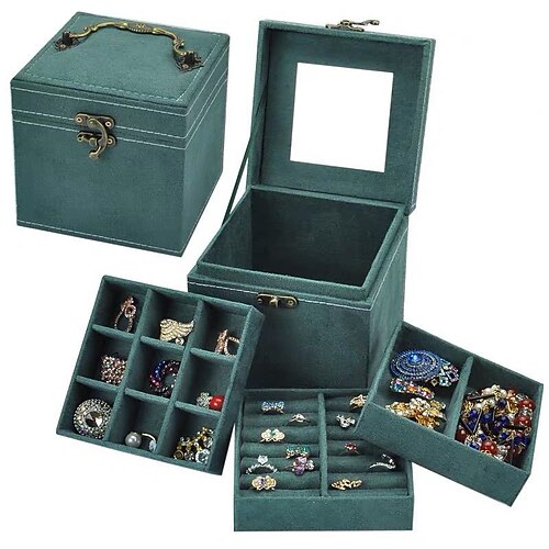 boîte portable à trois couches pour le stockage de bijoux de cadeaux d'anniversaire et la boîte à bijoux
boîte portable à trois couches pour le stockage de bijoux de cadeaux d'anniversaire et la boîte à bijoux