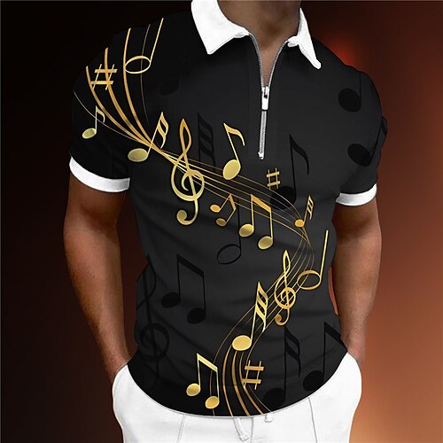 Herre Zip Polo Revers polo POLO Trøje Golftrøje Grafiske tryk Musik Noder Aftæpning Gul Blå Lilla Grøn udendørs Gade Kort Ærme Lynlås Trykt mønster Tøj Mode Designer Afslappet Åndbart
Herre Zip Polo Revers polo POLO Trøje Golftrøje Grafiske tryk Musik Noder Aftæpning Gul Blå Lilla Grøn udendørs Gade Kort Ærme Lynlås Trykt mønster Tøj Mode Designer Afslappet Åndbart