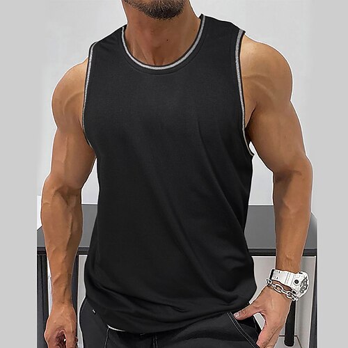 Herre Singleter Vest topp Underskjorte Ermeløs skjorte Fargeblokk Crewneck Sport & Utendørs Feriereise Ermeløs Klær Mote Daglig Sport
Herre Singleter Vest topp Underskjorte Ermeløs skjorte Fargeblokk Crewneck Sport & Utendørs Feriereise Ermeløs Klær Mote Daglig Sport