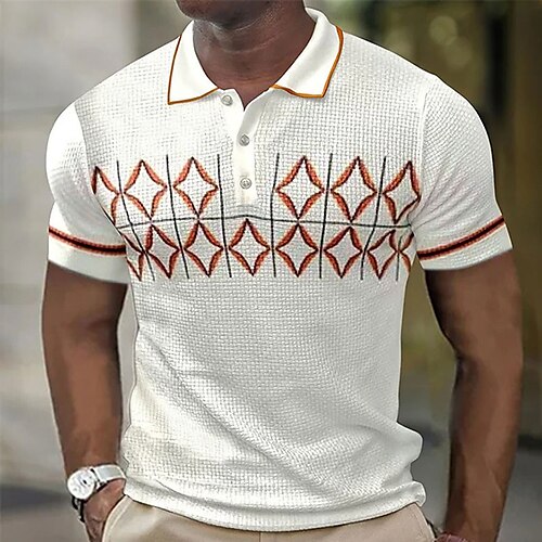 Per uomo Polo a nido d'ape POLO Camicia da golf Golf Stampe astratte Geometria Collo ripiegabile Bianco Esterno Strada Manica corta Stampa Abbigliamento Di tendenza Originale Informale Traspirante
Per uomo Polo a nido d'ape POLO Camicia da golf Golf Stampe astratte Geometria Collo ripiegabile Bianco Esterno Strada Manica corta Stampa Abbigliamento Di tendenza Originale Informale Traspirante