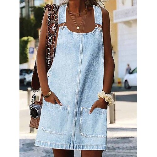 Per donna Abito casual Abito scamiciato in denim Mini abito Denim Essenziale Moderno Esterno Giornaliero Con bretelline Pulsante Tasche Senza maniche Estate Primavera 2023 Morbido Blu Liscio S M L XL
Per donna Abito casual Abito scamiciato in denim Mini abito Denim Essenziale Moderno Esterno Giornaliero Con bretelline Pulsante Tasche Senza maniche Estate Primavera 2023 Morbido Blu Liscio S M L XL
