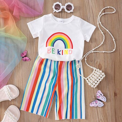 2 pezzi Bambino (1-4 anni) Da ragazza Arcobaleno Girocollo Completo Impostato Manica corta Giornaliero Informale 3-7 anni Estate Bianco
2 pezzi Bambino (1-4 anni) Da ragazza Arcobaleno Girocollo Completo Impostato Manica corta Giornaliero Informale 3-7 anni Estate Bianco