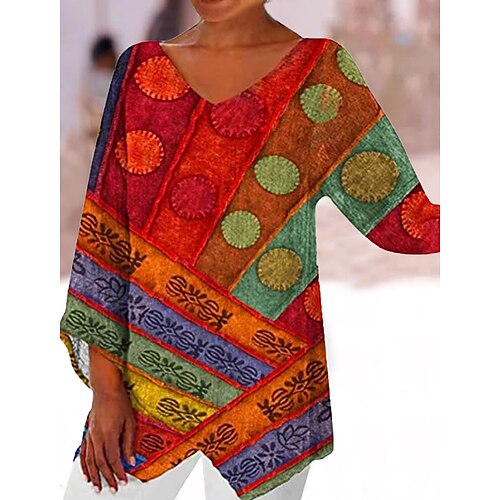 Mujer Camisa Blusa Amarillo Rojo Azul Piscina A Lunares Asimétrico Estampado Manga Larga Casual Ropa de calle Escote en Pico Largo S
Mujer Camisa Blusa Amarillo Rojo Azul Piscina A Lunares Asimétrico Estampado Manga Larga Casual Ropa de calle Escote en Pico Largo S