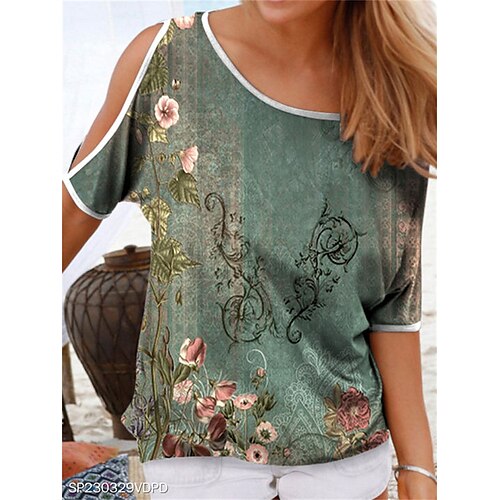 Damen T Shirt Gelb Hellgrün Blau Blumen Schmetterling Ausgeschnitten Bedruckt Kurzarm Casual Festtage Basic Rundhalsausschnitt Standard Blume Schmetterling Farbe S
Damen T Shirt Gelb Hellgrün Blau Blumen Schmetterling Ausgeschnitten Bedruckt Kurzarm Casual Festtage Basic Rundhalsausschnitt Standard Blume Schmetterling Farbe S