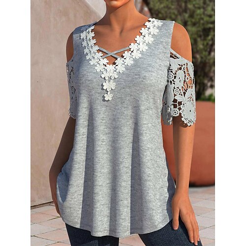 Mujer Suéter de punto Puente Estriado Tejer Ajuste de encaje Hombro frío Color puro Escote en Pico Elegante Casual Exterior Diario Verano Primavera Blanco Gris S M L
Mujer Suéter de punto Puente Estriado Tejer Ajuste de encaje Hombro frío Color puro Escote en Pico Elegante Casual Exterior Diario Verano Primavera Blanco Gris S M L