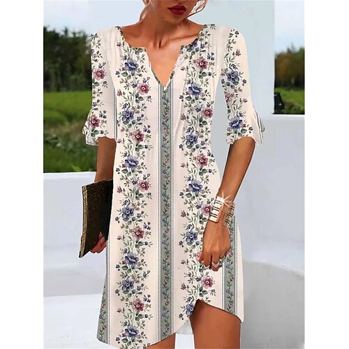 Dame Uformell kjole Sommerkjole Print kjole Blomstret Trykt mønster V-hals Midikjole Mote Gatemote Daglig Ferie Halvlange ermer Løstsittende Aprikos Sommer Vår S M L XL XXL
Dame Uformell kjole Sommerkjole Print kjole Blomstret Trykt mønster V-hals Midikjole Mote Gatemote Daglig Ferie Halvlange ermer Løstsittende Aprikos Sommer Vår S M L XL XXL