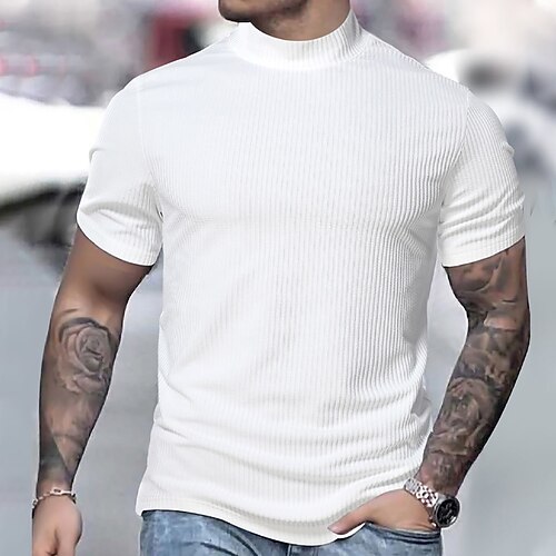 Per uomo maglietta Striscia di fossa A collo alto Da mare Per uscire Maniche corte Abbigliamento Di tendenza Essenziale Informale
Per uomo maglietta Striscia di fossa A collo alto Da mare Per uscire Maniche corte Abbigliamento Di tendenza Essenziale Informale