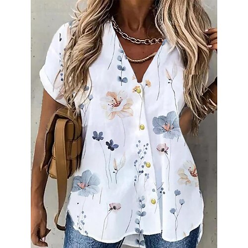 Mujer Camisa Blusa Blanco Azul Piscina Arco Iris Floral Diente de león Estampado Manga Corta Casual Festivos Básico Escote en Pico Regular Flor S
Mujer Camisa Blusa Blanco Azul Piscina Arco Iris Floral Diente de león Estampado Manga Corta Casual Festivos Básico Escote en Pico Regular Flor S