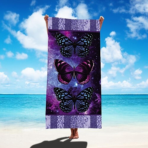 1 toalla de playa con estampado de mariposas, toalla absorbente de secado rápido, toalla de baño morada, 59,1 x 27,6 pulgadas, toalla de playa de arena suave para adultos para fiesta en la piscina,
1 toalla de playa con estampado de mariposas, toalla absorbente de secado rápido, toalla de baño morada, 59,1 x 27,6 pulgadas, toalla de playa de arena suave para adultos para fiesta en la piscina,