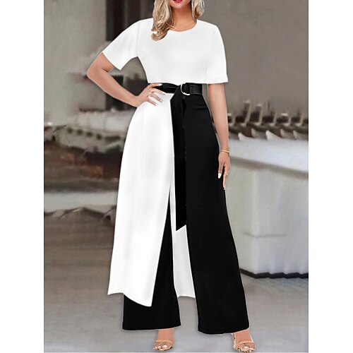 Per donna Tuta Collage Tinta unica Girocollo Elegante Feste Attività commerciale Pantaloni cargo Standard Mezza manica Nero Bianco S M L Estate
Per donna Tuta Collage Tinta unica Girocollo Elegante Feste Attività commerciale Pantaloni cargo Standard Mezza manica Nero Bianco S M L Estate