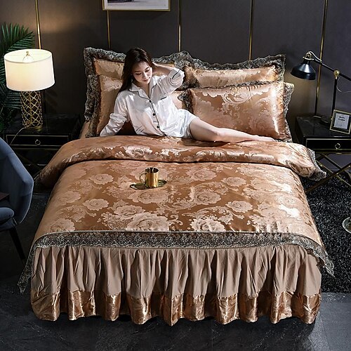 Conjunto de cuatro piezas de encaje jacquard satinado, conjunto de tres y cuatro piezas de varios tamaños sin falda de cama, ropa de cama
Conjunto de cuatro piezas de encaje jacquard satinado, conjunto de tres y cuatro piezas de varios tamaños sin falda de cama, ropa de cama