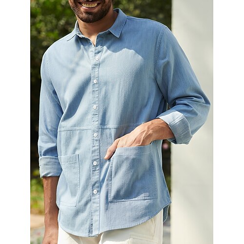 Per uomo Camicia Camicia con bottoni Camicia estiva Maglietta informale Blu Manica lunga Liscio Bavero Giornaliero Da mare Tasca frontale Abbigliamento Di tendenza Informale Comodo
Per uomo Camicia Camicia con bottoni Camicia estiva Maglietta informale Blu Manica lunga Liscio Bavero Giornaliero Da mare Tasca frontale Abbigliamento Di tendenza Informale Comodo