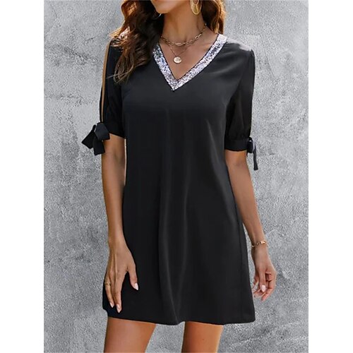 Per donna Vestito casual Abito estivo Abito primaverile Liscio Collage Freddezza A V Mini abito Di tendenza Classico Giornaliero Per eventi Mezza manica Morbido Nero Estate Primavera S M L XL XXL
Per donna Vestito casual Abito estivo Abito primaverile Liscio Collage Freddezza A V Mini abito Di tendenza Classico Giornaliero Per eventi Mezza manica Morbido Nero Estate Primavera S M L XL XXL
