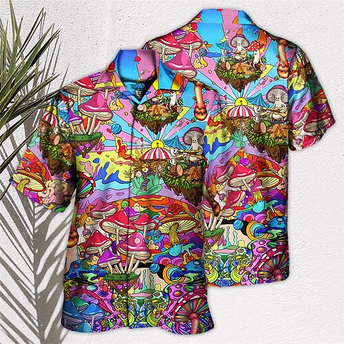 Homme Chemise Chemise hawaïenne Imprimés Photos Hippie Champignon Collier cubain Rose Claire Bleu Violet Extérieur Casual Manche Courte Imprimer Vêtement Tenue Sportif Mode Vêtement de rue Design
Homme Chemise Chemise hawaïenne Imprimés Photos Hippie Champignon Collier cubain Rose Claire Bleu Violet Extérieur Casual Manche Courte Imprimer Vêtement Tenue Sportif Mode Vêtement de rue Design